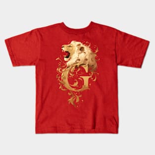 A Golden Lion and the Letter G - Fantasy Kids T-Shirt